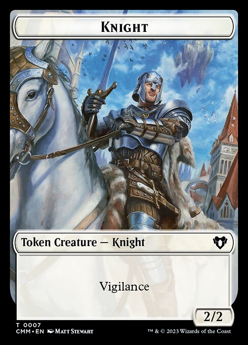 Treasure // Knight Double-Sided Token [Commander Masters Tokens] | Jack's On Queen