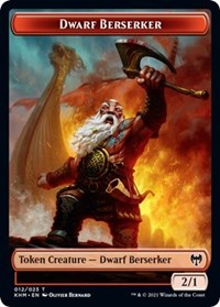 Dwarf Berserker // Cat Double-Sided Token [Kaldheim Tokens] | Jack's On Queen