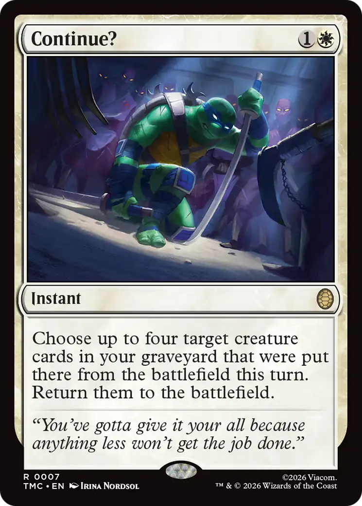 Continue? [Teenage Mutant Ninja Turtles Commander] | Jack's On Queen