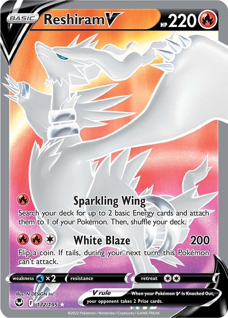 Reshiram V (172/195) [Sword & Shield: Silver Tempest] | Jack's On Queen