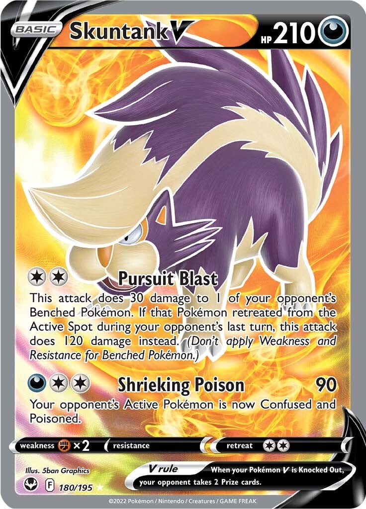 Skuntank V (180/195) [Sword & Shield: Silver Tempest] | Jack's On Queen