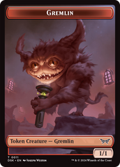 Glimmer // Gremlin Double-Sided Token [Duskmourn: House of Horror Tokens] | Jack's On Queen