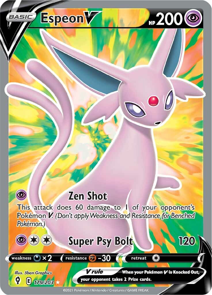 Espeon V (179/203) [Sword & Shield: Evolving Skies] | Jack's On Queen