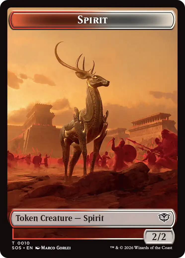 Copy // Spirit (0010) Double-Sided Token [Secrets of Strixhaven Tokens] | Jack's On Queen
