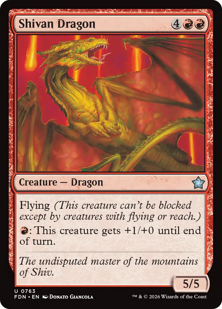 Shivan Dragon (0763) [Foundations] | Jack's On Queen