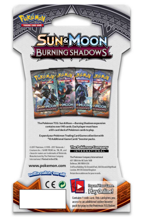 Sun & Moon: Burning Shadows - Sleeved Booster Pack | Jack's On Queen