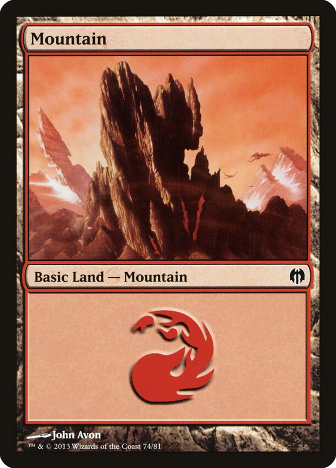 Mountain (74) [Duel Decks: Heroes vs. Monsters] | Jack's On Queen