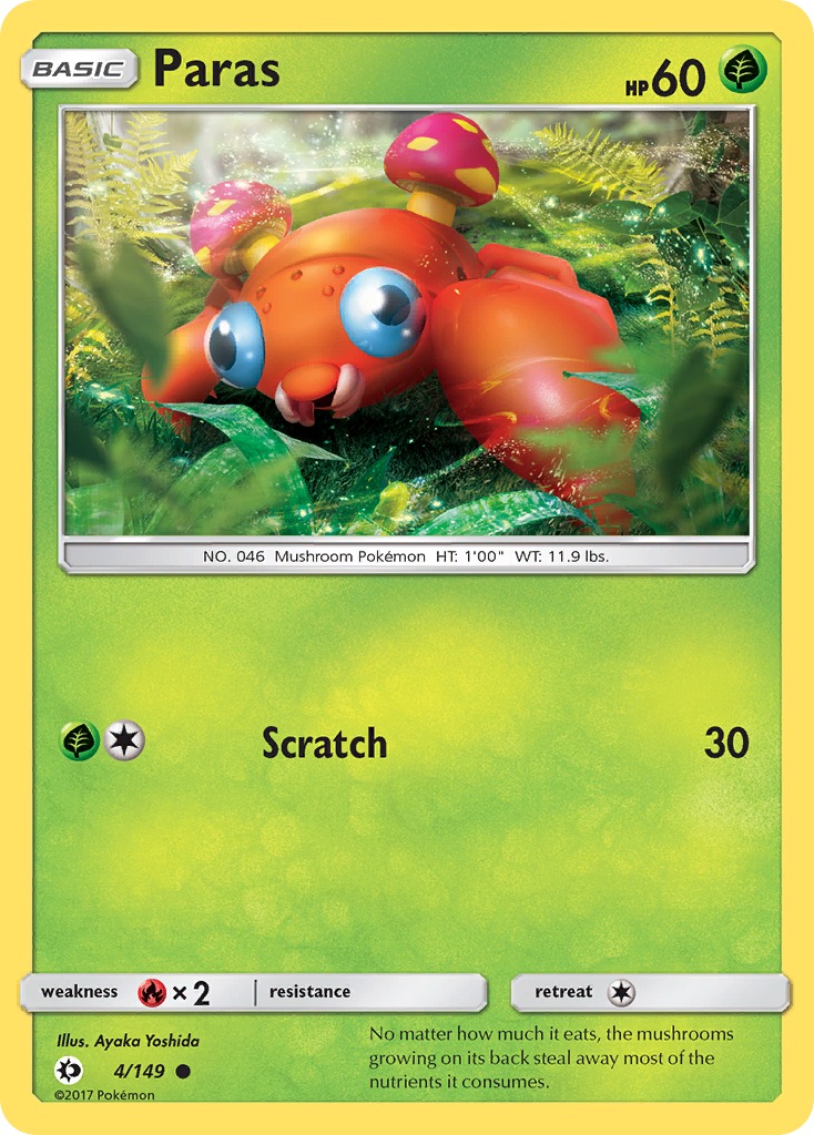 Paras (4/149) [Sun & Moon: Base Set] | Jack's On Queen