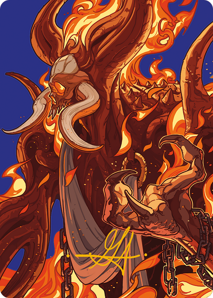 Phlage, Titan of Fire's Fury Art Card (Gold-Stamped Signature) [Modern Horizons 3 Art Series] | Jack's On Queen