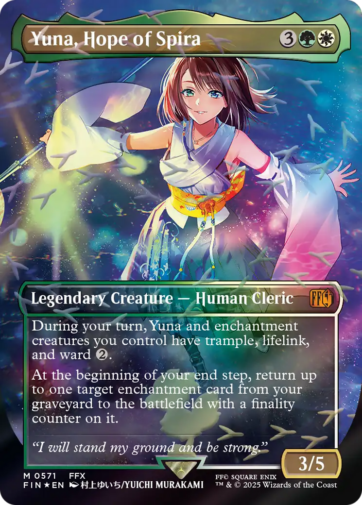 Yuna, Hope of Spira (Borderless) (Chocobo Track Foil) [FINAL FANTASY] | Jack's On Queen