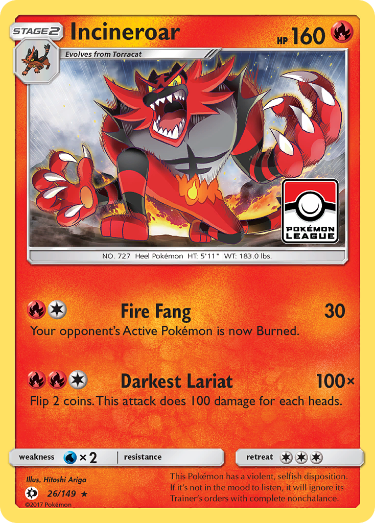 Incineroar (26/149) [Sun & Moon: Base Set] | Jack's On Queen