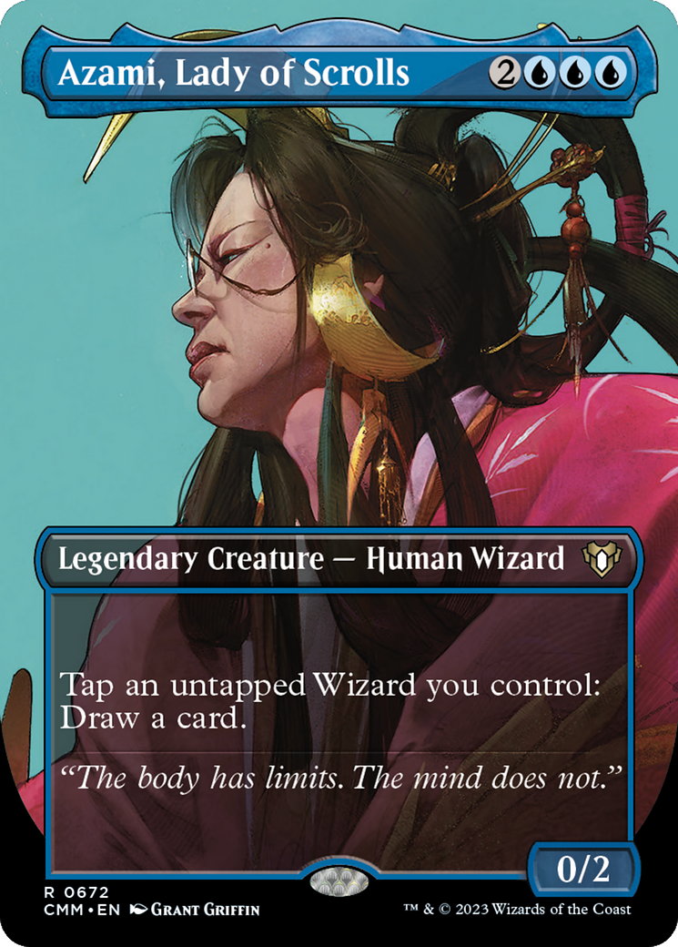 Azami, Lady of Scrolls (Borderless Profile) [Commander Masters] | Jack's On Queen