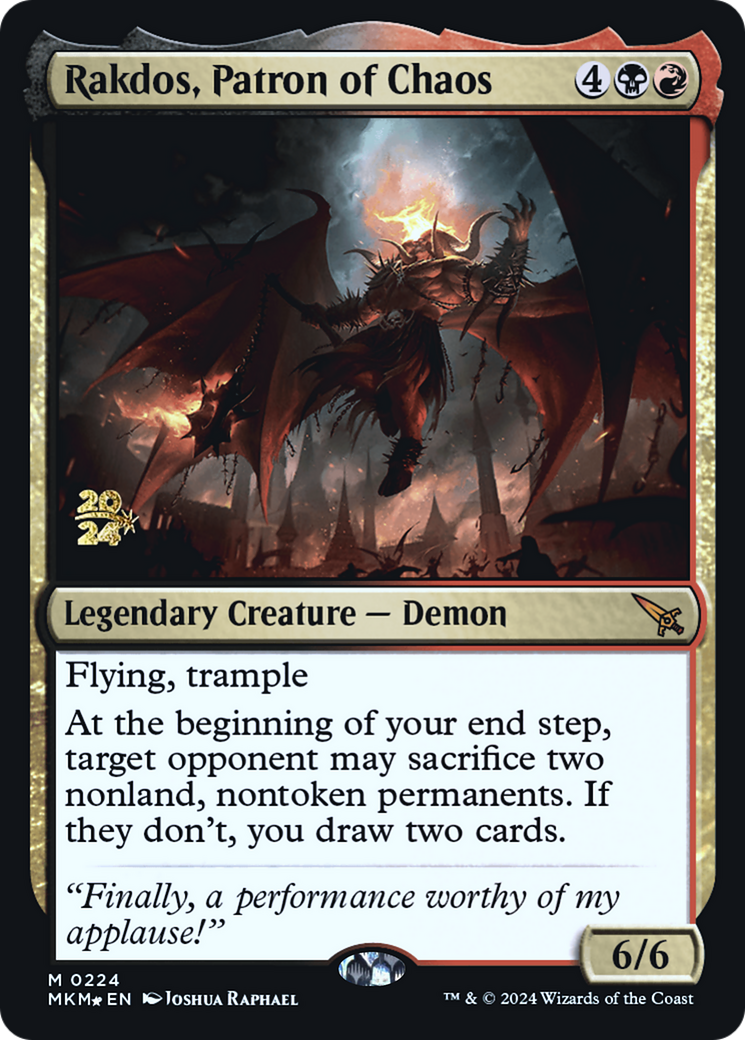 Rakdos, Patron of Chaos [Murders at Karlov Manor Prerelease Promos] | Jack's On Queen