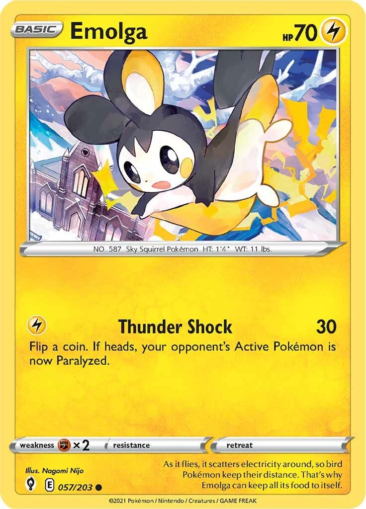 Emolga (057/203) [Sword & Shield: Evolving Skies] | Jack's On Queen