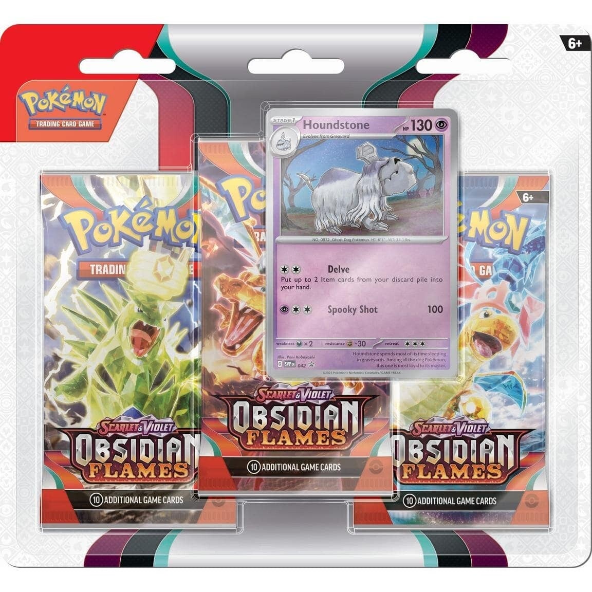 Scarlet & Violet: Obsidian Flames - 3-Pack Blisters (Houndstone) | Jack's On Queen