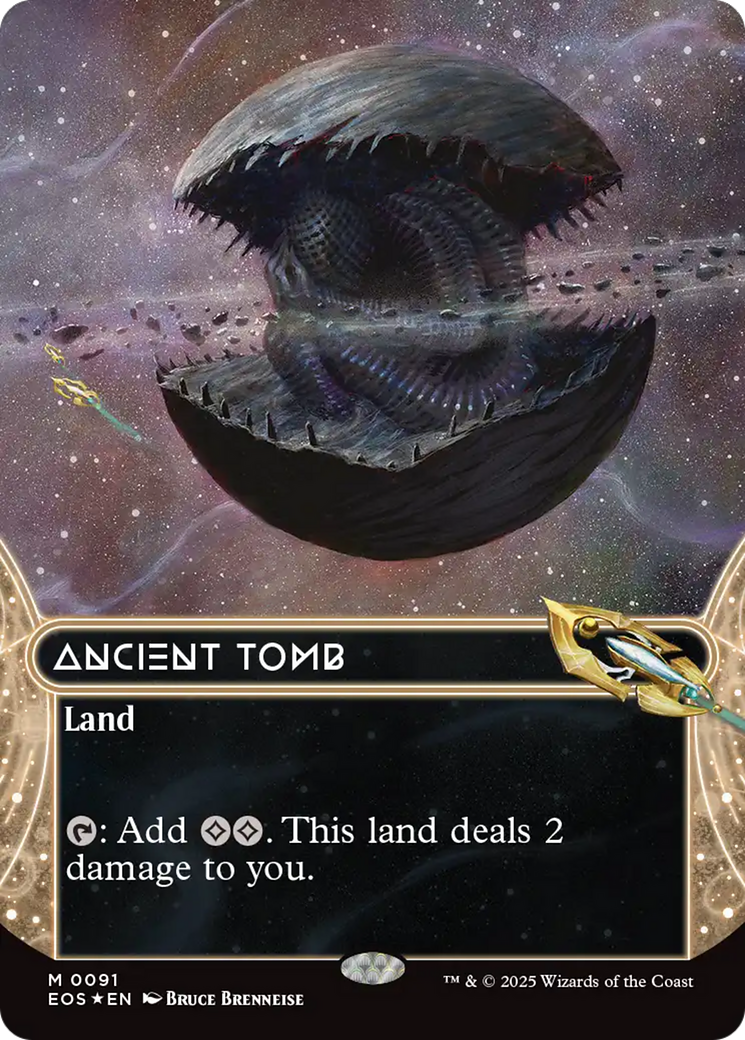 Ancient Tomb (0091) (Borderless) (Galaxy Foil) [Edge of Eternities] | Jack's On Queen