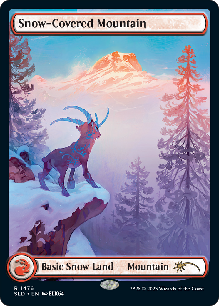 Snow-Covered Mountain (1476) (Rainbow Foil) [Secret Lair Drop Series] | Jack's On Queen