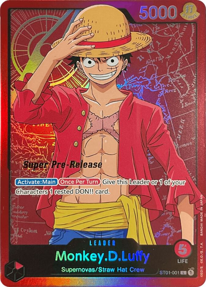 Monkey.D.Luffy (001) (ST01-001) [Super Pre-Release Starter Deck 1: Straw Hat Crew] | Jack's On Queen