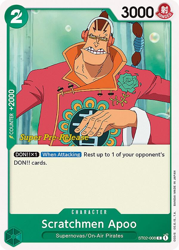 Scratchmen Apoo (ST02-008) [Super Pre-Release Starter Deck 2: Worst Generation] | Jack's On Queen