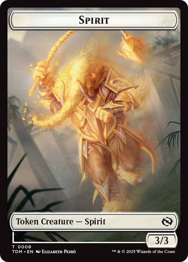 Spirit (0008) // Spirit (0009) Double-Sided Token [Tarkir: Dragonstorm Tokens] | Jack's On Queen