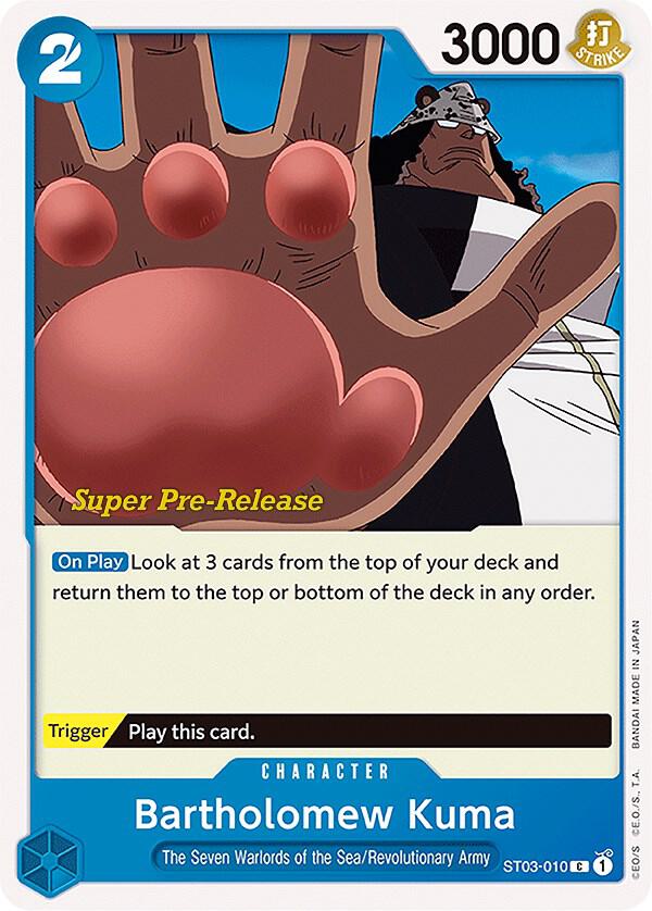 Bartholomew Kuma (ST03-010) [Super Pre-Release Starter Deck 3: The Seven Warlords of the Sea] | Jack's On Queen