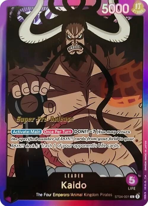 Kaido (001) (ST04-001) [Super Pre-Release Starter Deck 4: Animal Kingdom Pirates] | Jack's On Queen