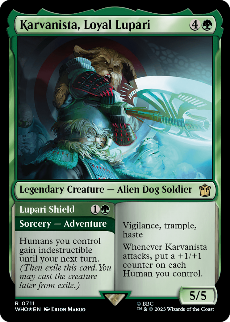 Karvanista, Loyal Lupari // Lupari Shield (Surge Foil) [Doctor Who] | Jack's On Queen