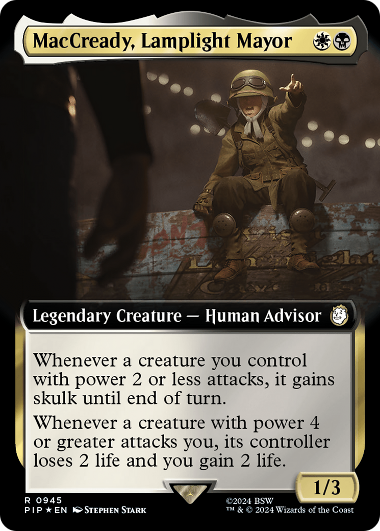 MacCready, Lamplight Mayor (Extended Art) (Surge Foil) [Fallout] | Jack's On Queen