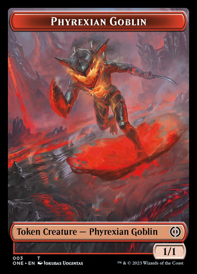 Rebel // Phyrexian Goblin Double-Sided Token [Phyrexia: All Will Be One Tokens] | Jack's On Queen