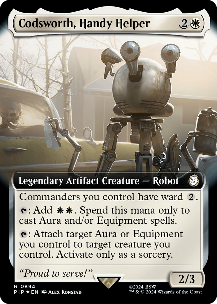 Codsworth, Handy Helper (Extended Art) (Surge Foil) [Fallout] | Jack's On Queen