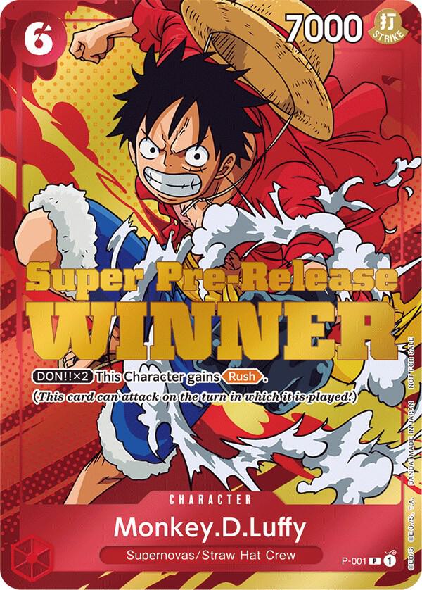 Monkey.D.Luffy (Super Pre-Release) [Winner] (P-001) [One Piece Promotion Cards] | Jack's On Queen