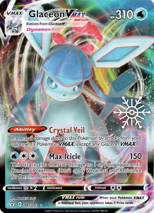 Glaceon VMAX (041/203) (Holiday Calendar) [Sword & Shield: Evolving Skies] | Jack's On Queen