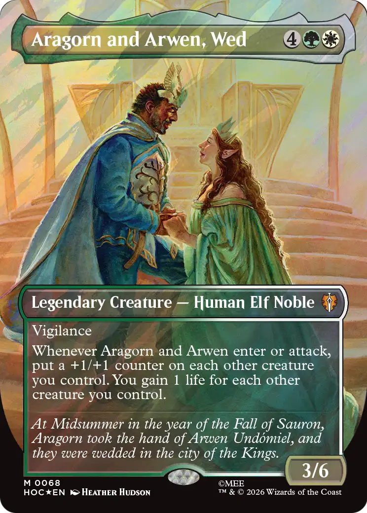 Aragorn and Arwen, Wed (Borderless) (Surge Foil) [The Hobbit] | Jack's On Queen