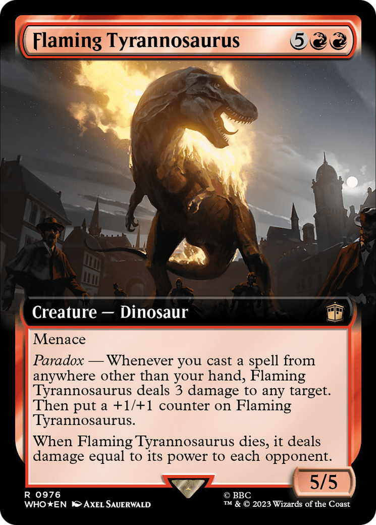 Flaming Tyrannosaurus (Extended Art) (Surge Foil) [Doctor Who] | Jack's On Queen