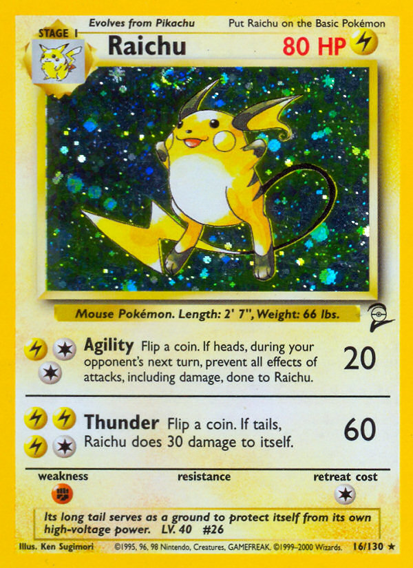 Raichu (16/130) [Base Set 2] | Jack's On Queen