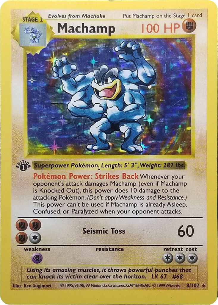 Machamp (8/102) (Shadowless) [Base Set 1st Edition] | Jack's On Queen