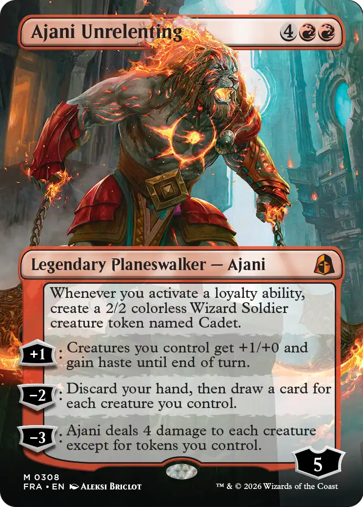 Ajani Unrelenting (Borderless) [Reality Fracture] | Jack's On Queen