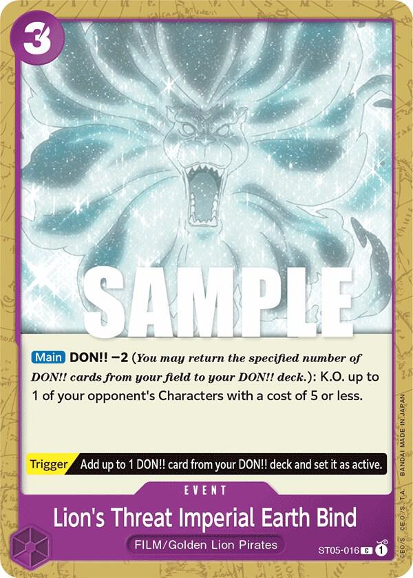 Lion's Threat Imperial Earth Bind (ST05-016) [Starter Deck 5: Film Edition] | Jack's On Queen
