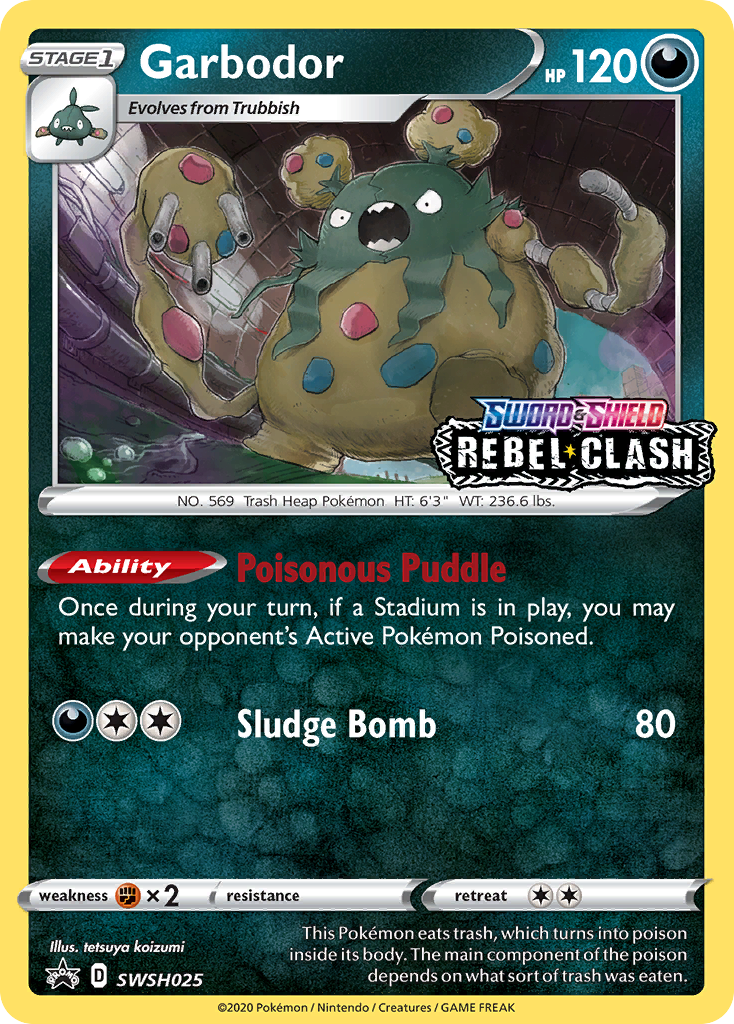 Garbodor (SWSH025) (Prerelease Promo) [Sword & Shield: Black Star Promos] | Jack's On Queen