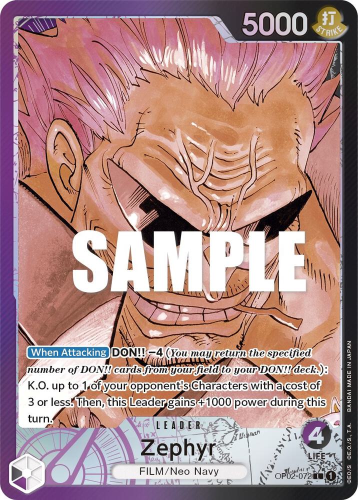 Zephyr (Alternate Art) (OP02-072) [Paramount War] | Jack's On Queen