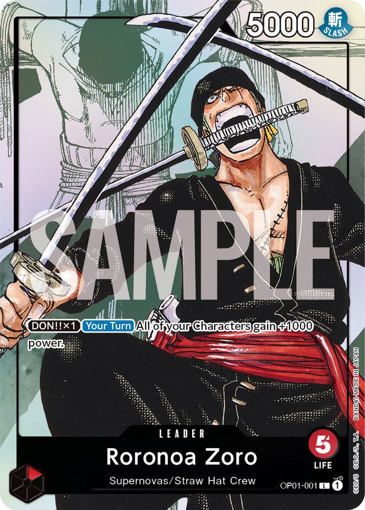 Roronoa Zoro - OP01-001 (Alternate Art) (OP01-001) [One Piece Promotion Cards] | Jack's On Queen