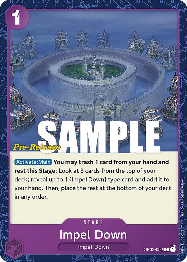 Impel Down (OP02-092) [Paramount War Pre-Release Cards] | Jack's On Queen