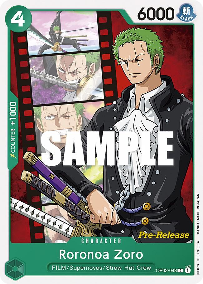 Roronoa Zoro (OP02-043) [Paramount War Pre-Release Cards] | Jack's On Queen