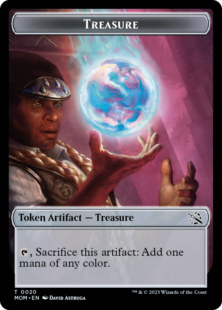 Spirit (9) // Treasure Double-Sided Token [March of the Machine Commander Tokens] | Jack's On Queen