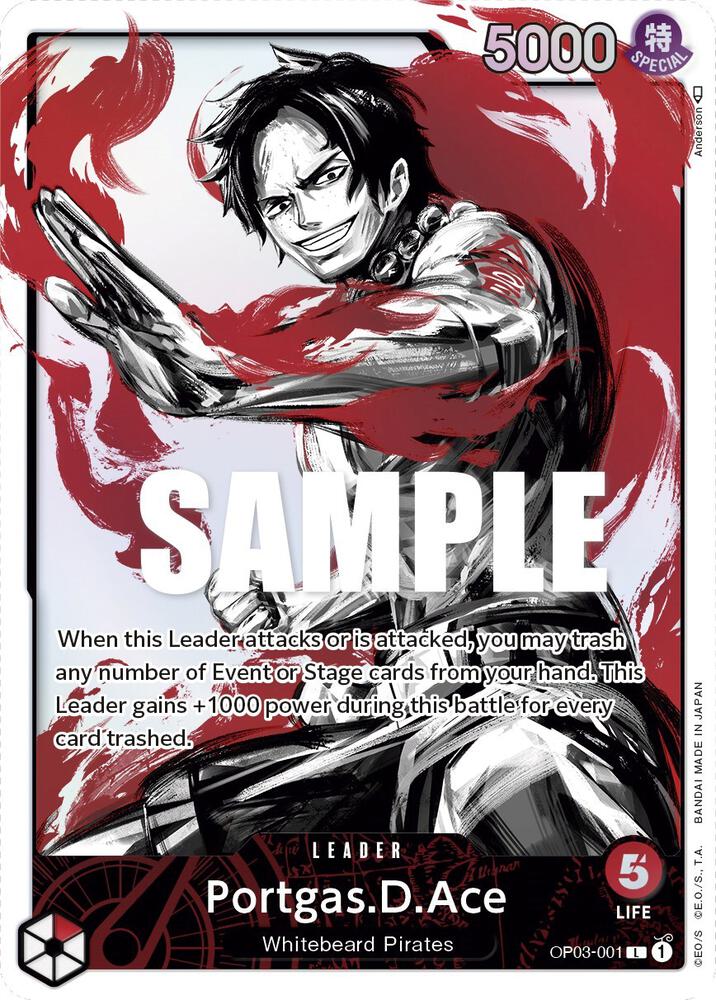 Portgas.D.Ace (Alternate Art) (OP03-001) [Pillars of Strength] | Jack's On Queen