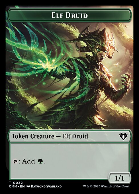 Treasure // Elf Druid Double-Sided Token [Commander Masters Tokens] | Jack's On Queen