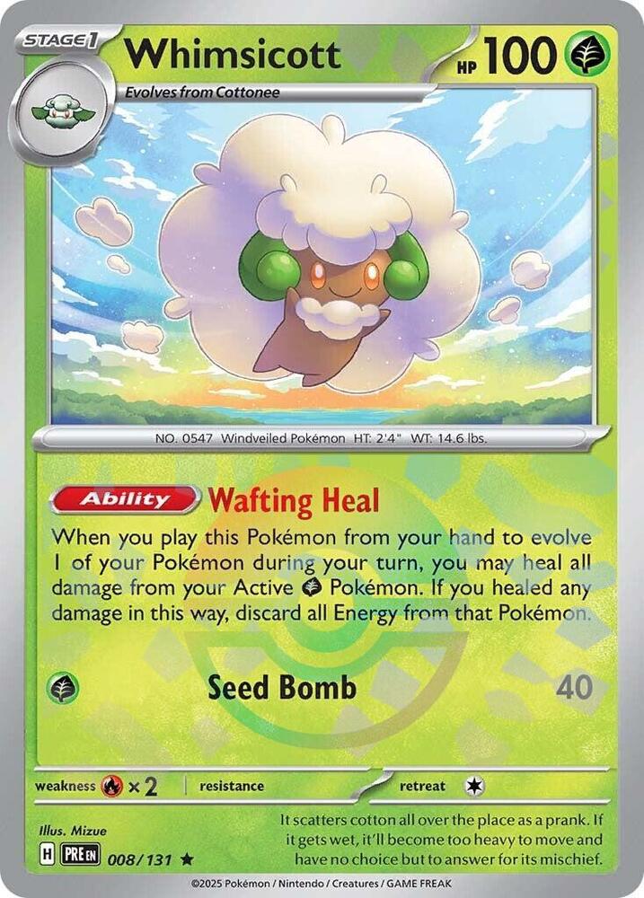 Whimsicott (008/131) (Poke Ball Pattern) [Scarlet & Violet: Prismatic Evolutions] | Jack's On Queen
