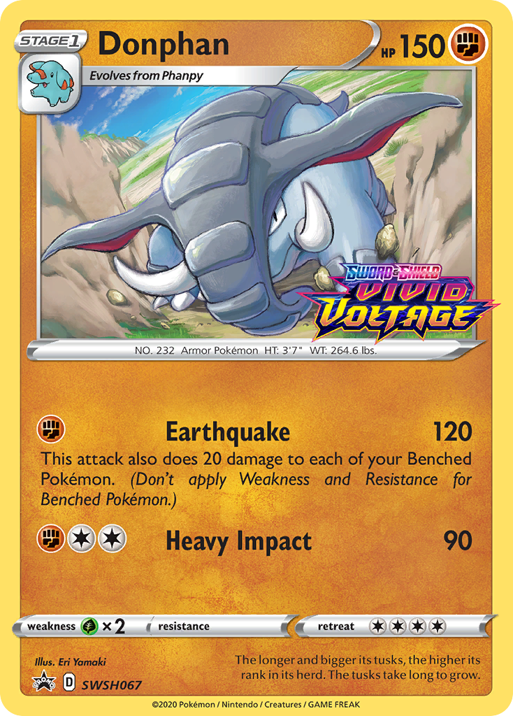 Donphan (SWSH067) (Prerelease Promo) [Sword & Shield: Black Star Promos] | Jack's On Queen