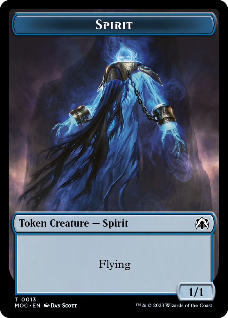 Spirit (9) // Spirit (13) Double-Sided Token [March of the Machine Commander Tokens] | Jack's On Queen