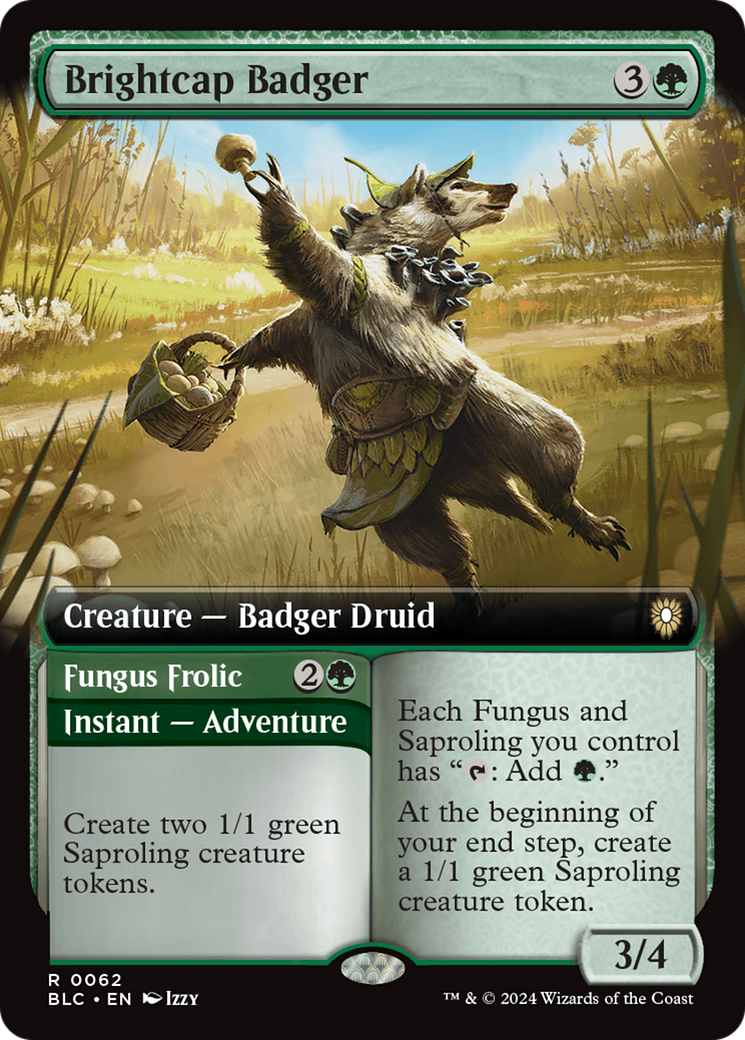 Brightcap Badger // Fungus Frolic (Extended Art) [Bloomburrow Commander] | Jack's On Queen